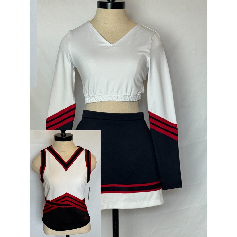 GTM Ladies 3-piece S Black White Cheerleading Uniform Cosplay Costume‎ Halloween